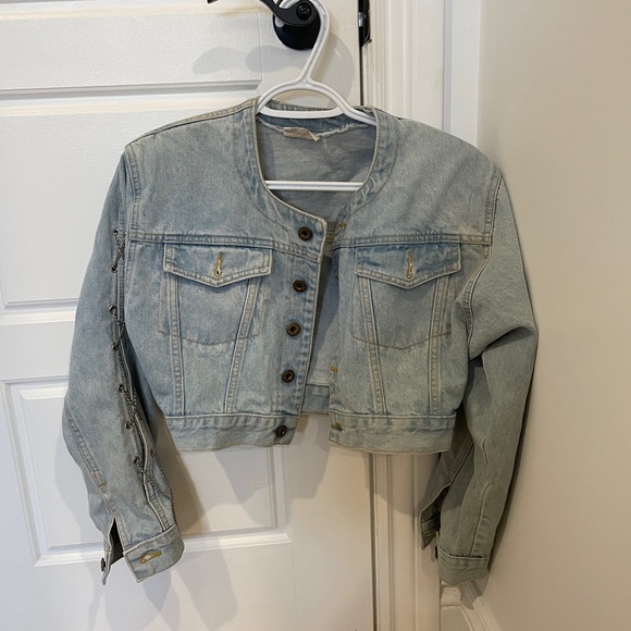 Vintage 90s Santana parasuco jean denim jacket with chain detail - Picture 8 of 12